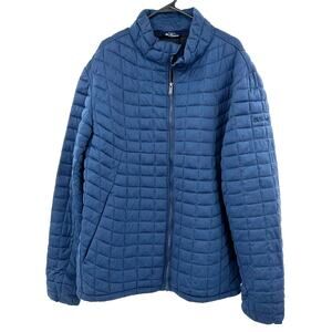 Ben Sherman Size XXL Quilted Coat Jacket Blue Zip Up Pockets‎ Winter Cold Layer